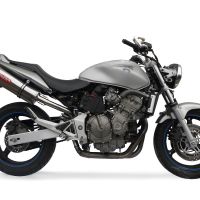 Pot echappement compatible avec Honda Hornet Cb 600 F 2003-2006, Trioval, Échappement légal, homologué,silencieux avec catalyseur, db killer amovible et tuyau de liaison spécifique 