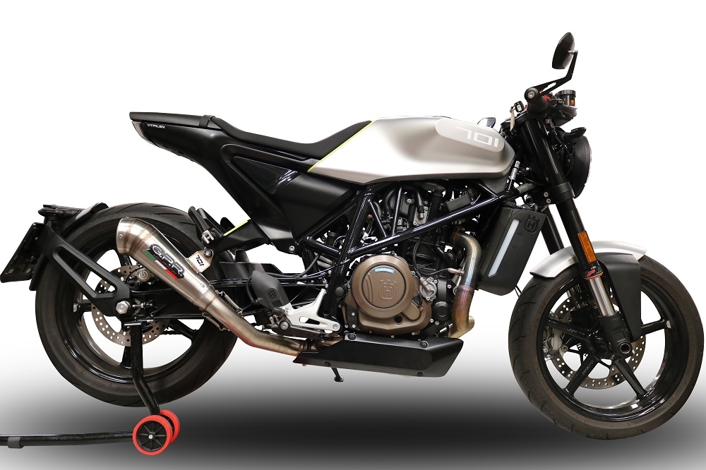 Pot echappement compatible avec Husqvarna Svartpilen 701 2018-2020, Powercone Evo, Échappement légal, homologué,silencieux avec db killer amovible et tuyau de liaison spécifique 