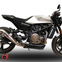 Pot echappement compatible avec Husqvarna Svartpilen 701 2018-2020, Powercone Evo, Échappement légal, homologué,silencieux avec db killer amovible et tuyau de liaison spécifique 