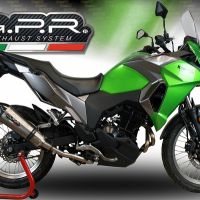 Pot echappement compatible avec Kawasaki Versys-X 300 2022-2023, GP Evo4 Titanium, Échappement légal, homologué,silencieux avec catalyseur, db killer amovible et tuyau de liaison spécifique 