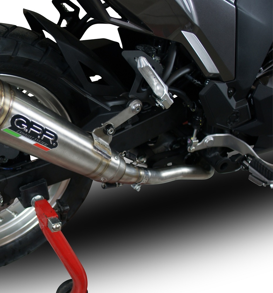 Pot echappement compatible avec Kawasaki Versys-X 300 2022-2023, Powercone Evo, Échappement légal, homologué,silencieux avec catalyseur, db killer amovible et tuyau de liaison spécifique 