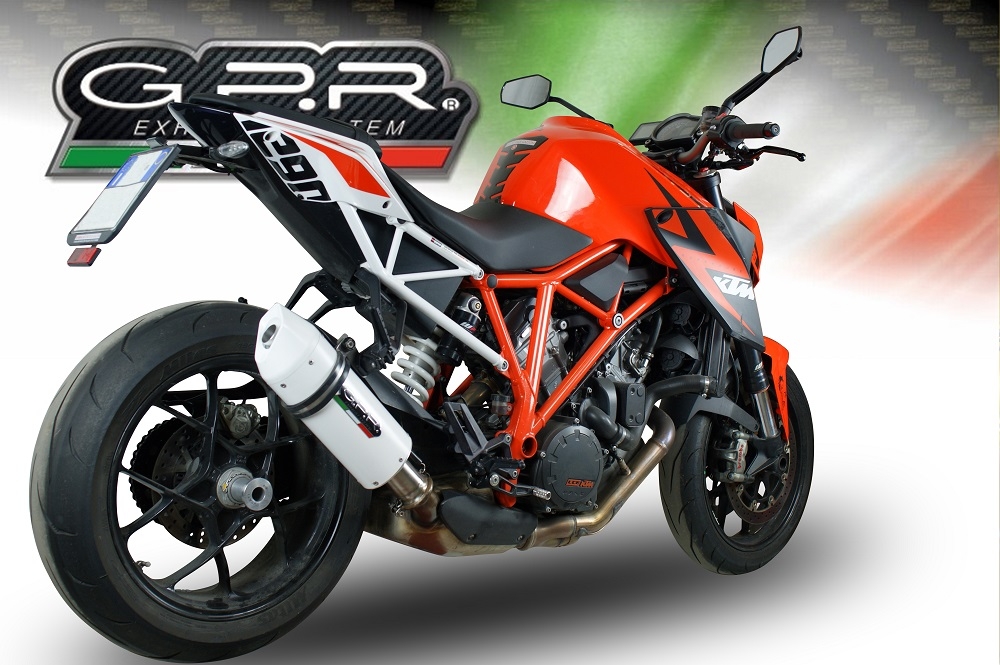 Pot echappement compatible avec Ktm Super Duke 1290 R 2014-2016, Albus Ceramic, Échappement légal, homologué,silencieux avec db killer amovible et tuyau de liaison spécifique 