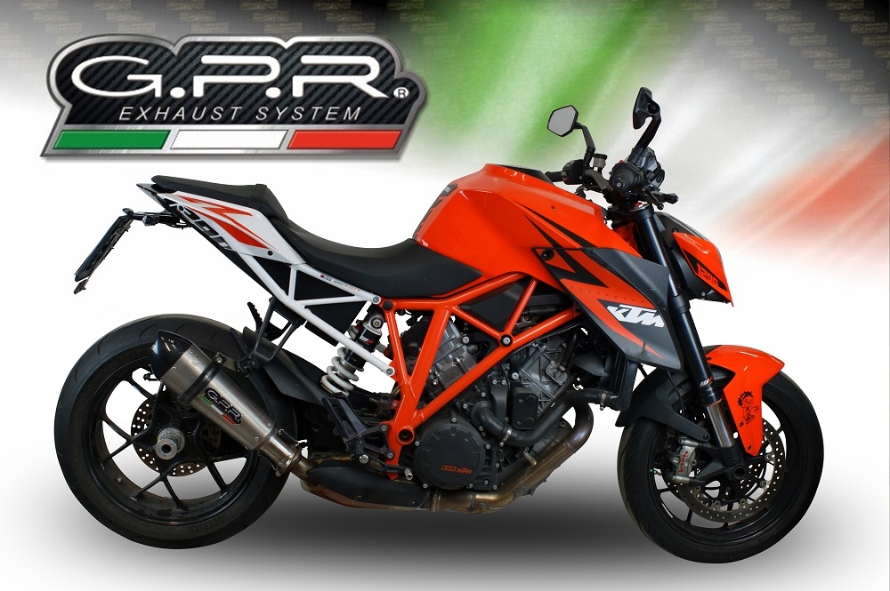 GPR pot echappement compatible avec  Ktm Super Duke 1290 R  2017-2019, New Grand Prix Evo Titanium, Échappement légal, homologué,silencieux avec db killer amovible et tuyau de liaison spécifique 
