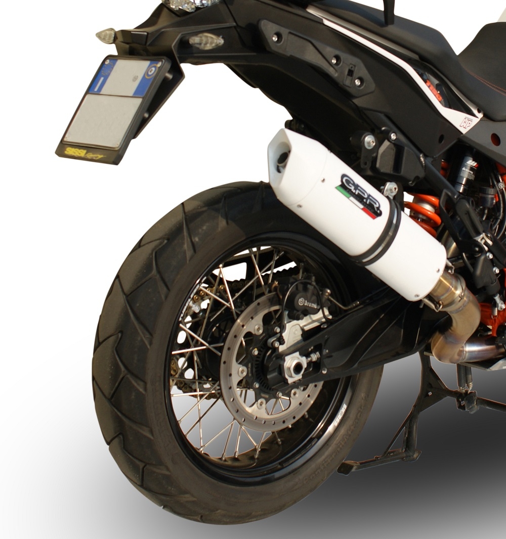 Pot echappement compatible avec Ktm LC 8 Super Adventure 1290 - S - R - T 2017-2020, Albus Evo4, Échappement légal, homologué,silencieux avec db killer amovible et tuyau de liaison spécifique 