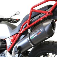 Pot echappement compatible avec Moto Guzzi V85 TT 2019-2020, Furore Evo4 Nero, Échappement légal, homologué,silencieux avec db killer amovible et tuyau de liaison spécifique 