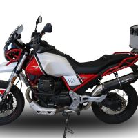 Pot echappement compatible avec Moto Guzzi V85 TT 2019-2020, Furore Evo4 Nero, Échappement légal, homologué,silencieux avec db killer amovible et tuyau de liaison spécifique 