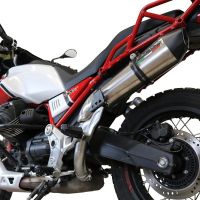 GPR pot echappement compatible avec  Moto Guzzi V85 TT 2019-2020, New Grand Prix Evo Titanium, Échappement légal, homologué,silencieux avec db killer amovible et tuyau de liaison spécifique 