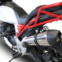 GPR pot echappement compatible avec  Moto Guzzi V85 TT 2019-2020, New Grand Prix Evo Titanium, Échappement légal, homologué,silencieux avec db killer amovible et tuyau de liaison spécifique 