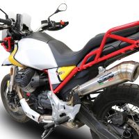 Pot echappement compatible avec Moto Guzzi V85 TT 2021-2024, Powercone Evo, Échappement légal, homologué,silencieux avec db killer amovible et tuyau de liaison spécifique 