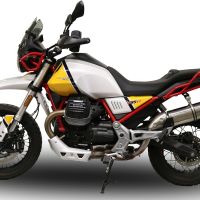 Pot echappement compatible avec Moto Guzzi V85 TT 2021-2024, Trioval, Échappement légal, homologué,silencieux avec db killer amovible et tuyau de liaison spécifique 