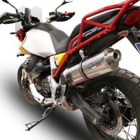 Pot echappement compatible avec Moto Guzzi V85 TT 2021-2024, Trioval, Échappement légal, homologué,silencieux avec db killer amovible et tuyau de liaison spécifique 