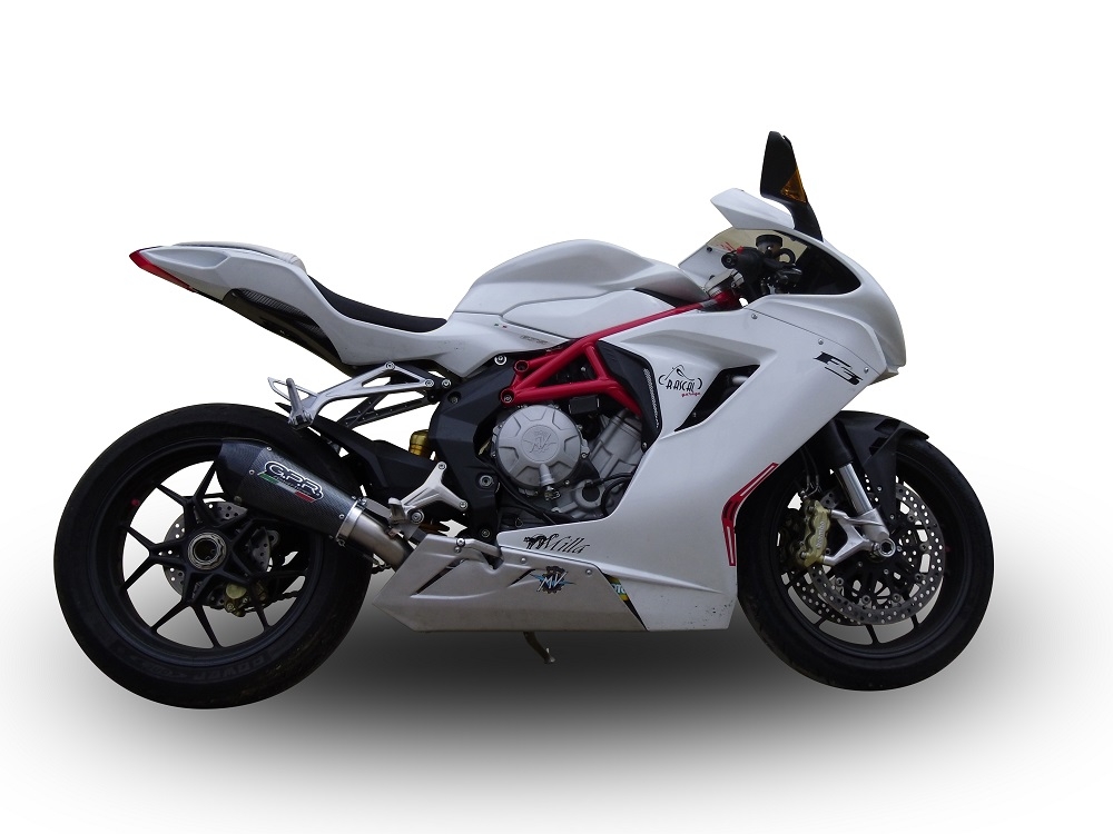 GPR pot echappement compatible avec  Mv Agusta F3 675 2012-2016, New Grand Prix Evo Poppy, Échappement légal, homologué,silencieux avec db killer amovible et tuyau de liaison spécifique 