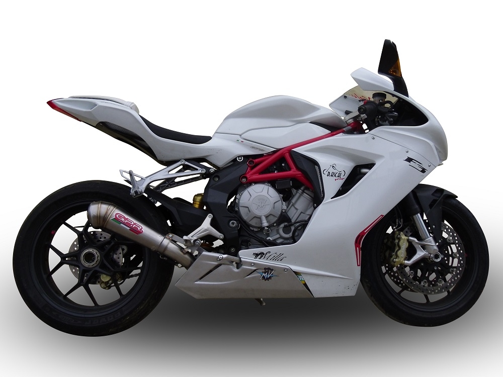 Pot echappement compatible avec Mv Agusta F3 675 2012-2016, Powercone Evo, Échappement légal, homologué,silencieux avec db killer amovible et tuyau de liaison spécifique 