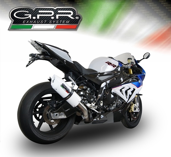 Pot echappement compatible avec Bmw S 1000 RR -M 2015-2016, Albus Ceramic, Échappement légal, homologué,silencieux avec db killer amovible et tuyau de liaison spécifique 