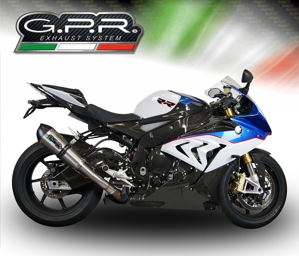 Pot echappement compatible avec Bmw S 1000 RR -M 2015-2016, Gpe Ann. titanium, Échappement légal, homologué,silencieux avec db killer amovible et tuyau de liaison spécifique 