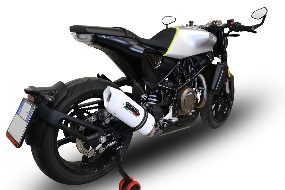 Pot echappement compatible avec Husqvarna Svartpilen 701 2018-2020, Albus Evo4, Échappement légal, homologué,silencieux avec db killer amovible et tuyau de liaison spécifique 