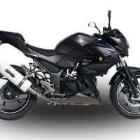 Pot echappement compatible avec Kawasaki Z 300 2014-2017, Albus Ceramic, Échappement légal, homologué,silencieux avec db killer amovible et tuyau de liaison spécifique 