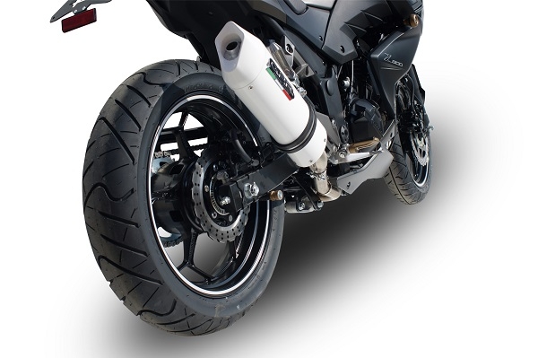 Pot echappement compatible avec Kawasaki Z 300 2014-2017, Albus Ceramic, Échappement légal, homologué,silencieux avec db killer amovible et tuyau de liaison spécifique 
