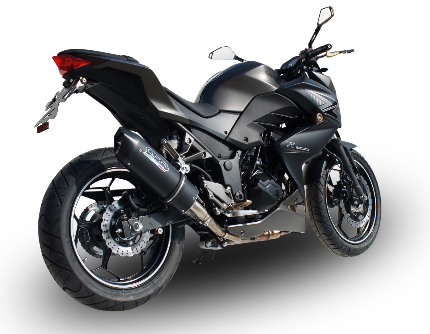 Pot echappement compatible avec Kawasaki Z 300 2014-2017, Furore Nero, Échappement légal, homologué,silencieux avec db killer amovible et tuyau de liaison spécifique 