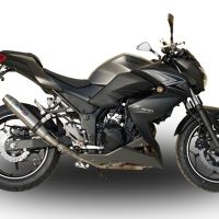 Pot echappement compatible avec Kawasaki Z 300 2014-2017, Deeptone Inox, Pot échappement racing, avec les tuyaux de liaison, article sans homologation 