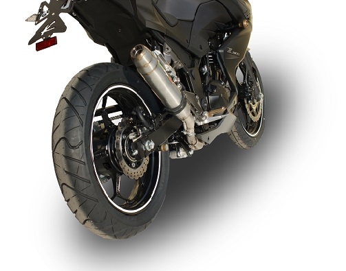 Pot echappement compatible avec Kawasaki Z 300 2014-2017, Deeptone Inox, Pot échappement racing, avec les tuyaux de liaison, article sans homologation 