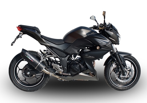 Pot echappement compatible avec Kawasaki Z 300 2014-2017, Furore Nero, Échappement légal, homologué,silencieux avec db killer amovible et tuyau de liaison spécifique 