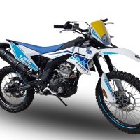 Pot echappement compatible avec F.B. Mondial Smx 125 Enduro 2021-2023, Furore Evo4 Poppy, Pot Échappement slip-on homologué, légal, avec db killer amovible, tuyau de liaison et catalyseur 