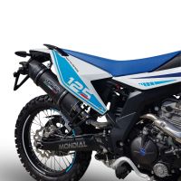Pot echappement compatible avec F.B. Mondial Smx 125 Enduro 2021-2023, Furore Evo4 Nero, Pot Échappement slip-on homologué, légal, avec db killer amovible, tuyau de liaison et catalyseur 