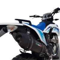Pot echappement compatible avec F.B. Mondial Smx 125 Enduro 2021-2023, Furore Evo4 Nero, Pot Échappement slip-on homologué, légal, avec db killer amovible, tuyau de liaison et catalyseur 