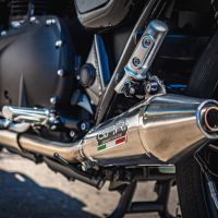 Pot echappement compatible avec Triumph Street Twin 900 2020-2021, Vintacone, Paire de pot d'échappement homologuées, livrées avec db killer amovible et raccords spécifiques 