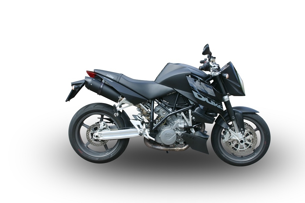 Pot echappement compatible avec Ktm Superduke 990 - R ( LC8) 2004-2012, Furore Nero, Paire de pot d'échappement homologuées, livrées avec db killer amovible et raccords spécifiques 