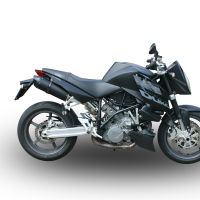 Pot echappement compatible avec Ktm Superduke 990 - R ( LC8) 2004-2012, Furore Nero, Paire de pot d'échappement homologuées, livrées avec db killer amovible et raccords spécifiques 