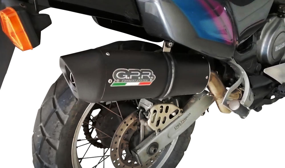 Pot echappement compatible avec Yamaha Xtz 750 Supertenere 1989-1997, Furore Nero, Échappement légal, homologué,silencieux avec db killer amovible et tuyau de liaison spécifique 