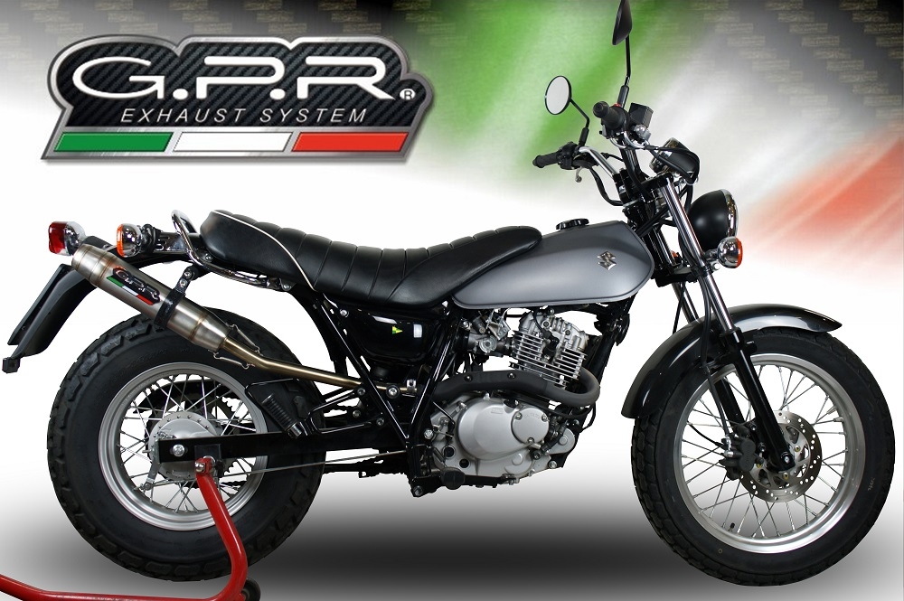 Pot echappement compatible avec Suzuki Rv 200 Van Van 2016-2017, Deeptone Inox, Échappement légal, homologué,silencieux avec db killer amovible et tuyau de liaison spécifique 
