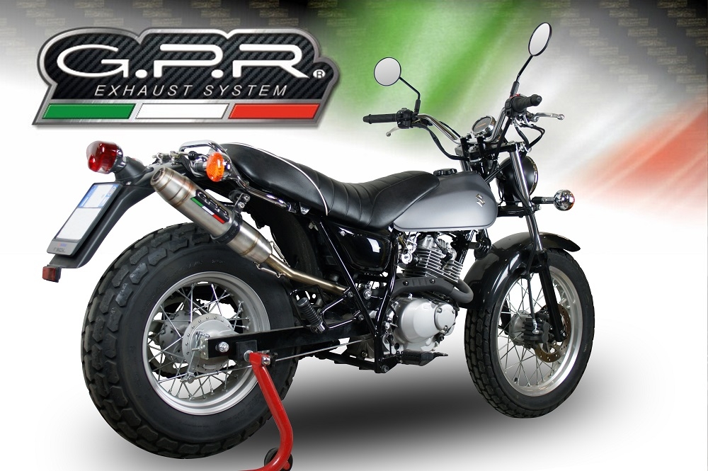 Pot echappement compatible avec Suzuki Rv 200 Van Van 2016-2017, Deeptone Inox, Échappement légal, homologué,silencieux avec db killer amovible et tuyau de liaison spécifique 