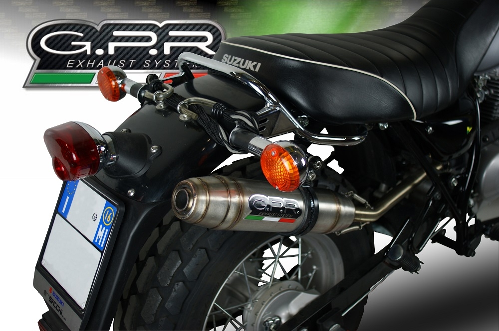Pot echappement compatible avec Suzuki Rv 200 Van Van 2016-2017, Deeptone Inox, Échappement légal, homologué,silencieux avec db killer amovible et tuyau de liaison spécifique 