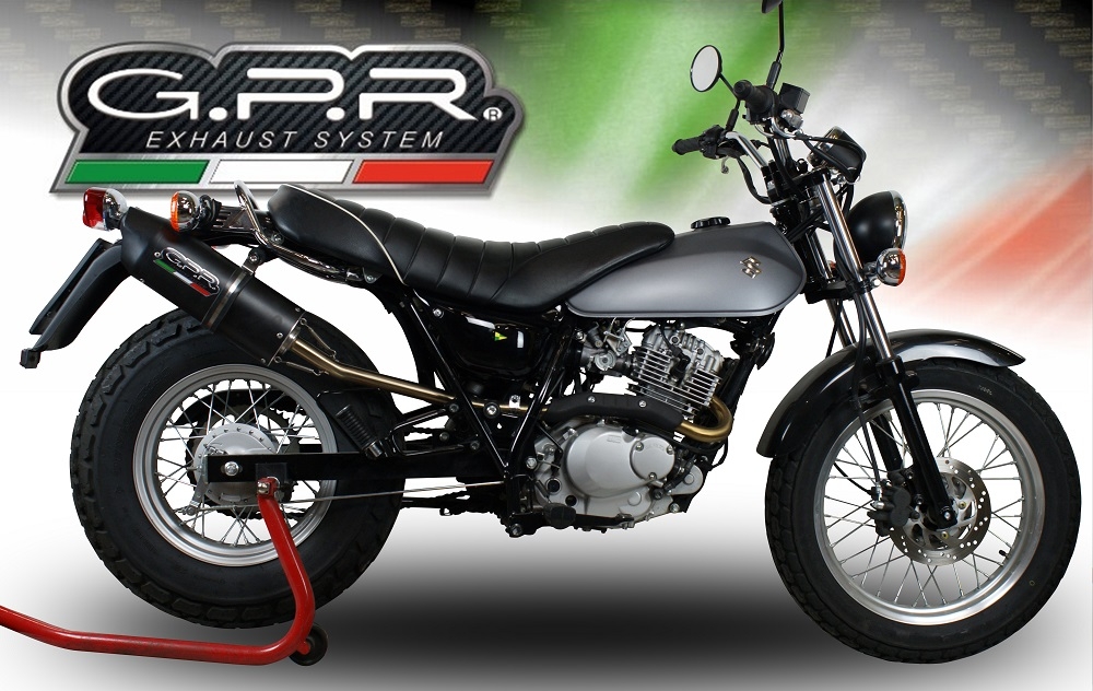 Pot echappement compatible avec Suzuki Rv 200 Van Van 2016-2017, Furore Nero, Pot Échappement slip-on homologué, légal, avec db killer amovible, tuyau de liaison et catalyseur 