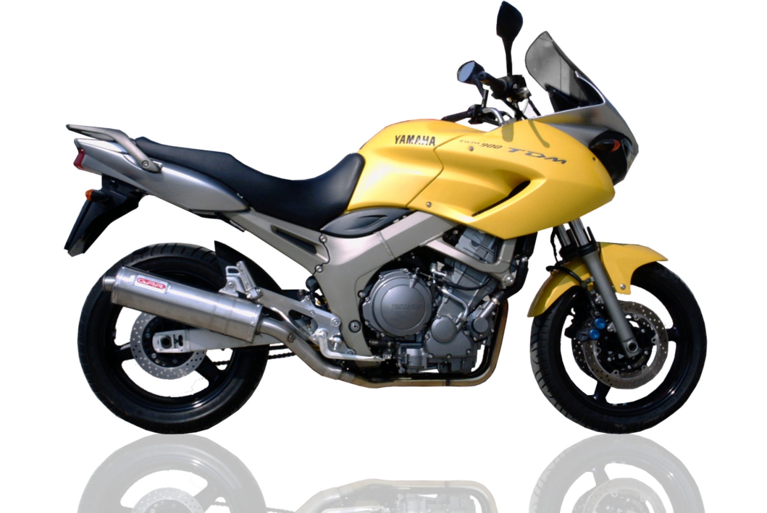 Pot echappement compatible avec Yamaha Tdm 900 2002-2014, Trioval, Paire de pot d'échappement homologuées, livrées avec db killer amovible et raccords spécifiques 