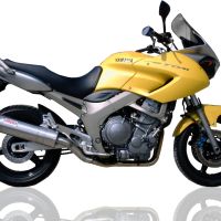 Pot echappement compatible avec Yamaha Tdm 900 2002-2014, Trioval, Paire de pot d'échappement homologuées, livrées avec db killer amovible et raccords spécifiques 