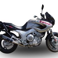 Pot echappement compatible avec Yamaha Tdm 850 1991-2001, Furore Nero, Paire de pot d'échappement homologuées, livrées avec db killer amovible et raccords spécifiques 