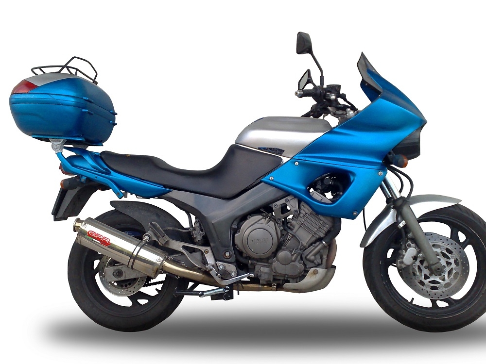 Pot echappement compatible avec Yamaha Tdm 850 1991-2001, Trioval, Paire de pot d'échappement homologuées, livrées avec db killer amovible et raccords spécifiques 
