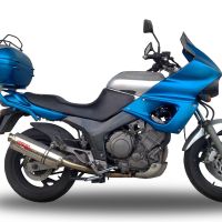 Pot echappement compatible avec Yamaha Tdm 850 1991-2001, Trioval, Paire de pot d'échappement homologuées, livrées avec db killer amovible et raccords spécifiques 