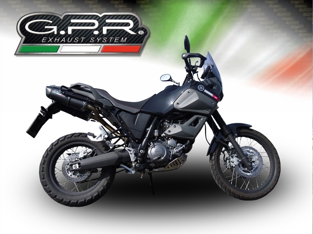 Pot echappement compatible avec Yamaha Xt 660 Z Teneré 2008-2016, Furore Nero, Paire de pot d'échappement homologuées, livrées avec db killer amovible et raccords spécifiques 