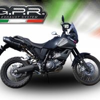 Pot echappement compatible avec Yamaha Xt 660 Z Teneré 2008-2016, Furore Nero, Paire de pot d'échappement homologuées, livrées avec db killer amovible et raccords spécifiques 