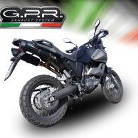 Pot echappement compatible avec Yamaha Xt 660 Z Teneré 2008-2016, Furore Nero, Paire de pot d'échappement homologuées, livrées avec db killer amovible et raccords spécifiques 