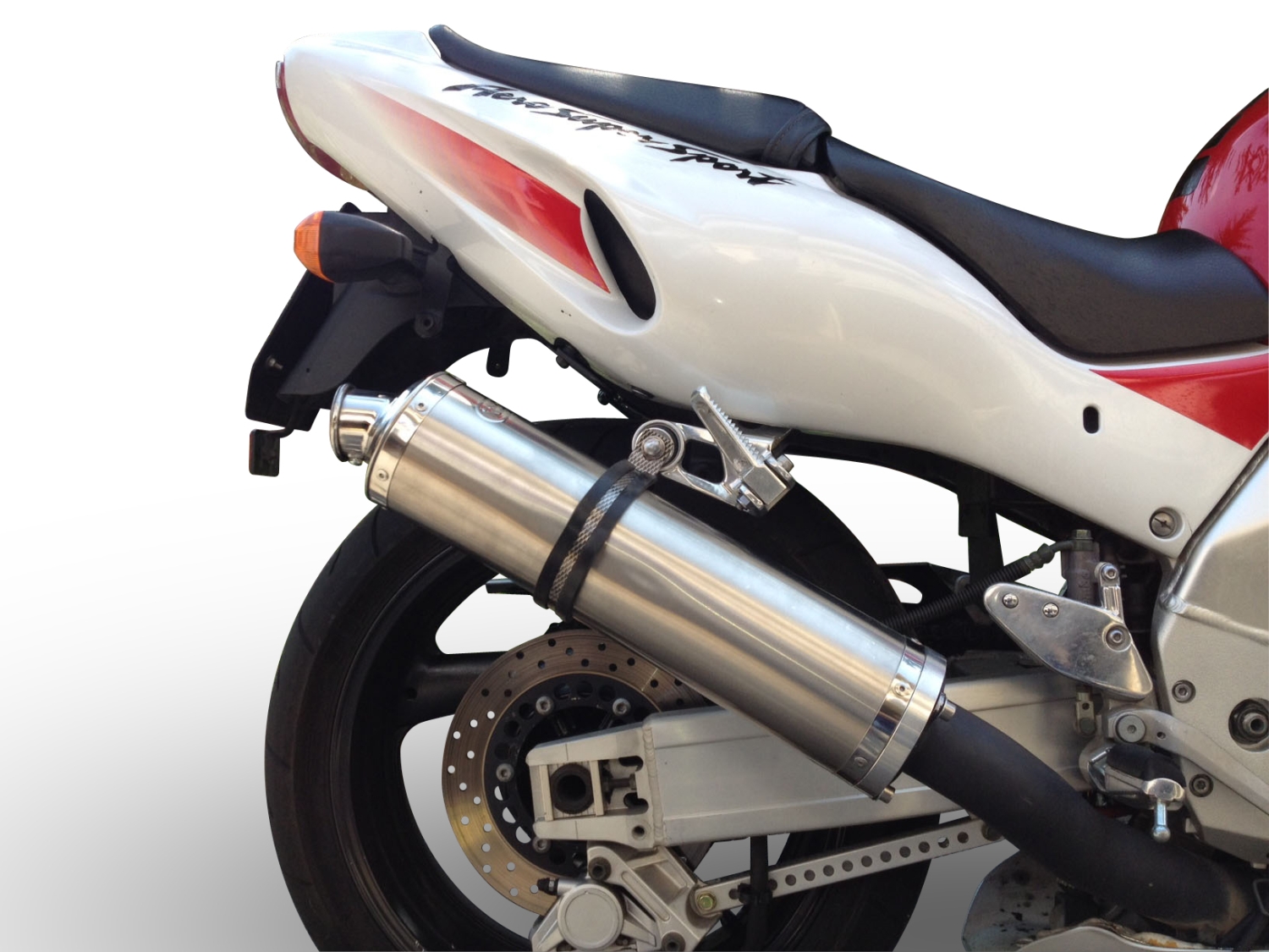 Pot echappement compatible avec Yamaha YZF 1000 R Thunderace 1996-2003, Inox Tondo, Silencieux d'échappement, homologué, montage avec bride spécifique (bolt-on), avec db killer amovible 