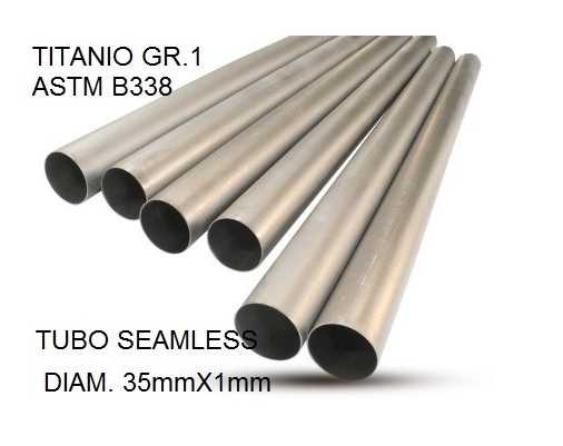 Pot echappement compatible avec Cafè Racer Cafè Racer 1-, Tubo titanio seamless D. 35mm X 1mm L.1000mm, 