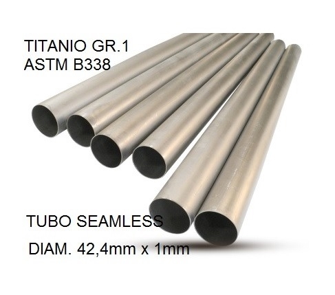 Pot echappement compatible avec Cafè Racer Cafè Racer 1-, Tubo titanio seamless D. 42,4mm X 1mm L.1000mm, 