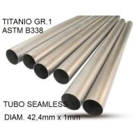 Pot echappement compatible avec Cafè Racer Cafè Racer 1-, Tubo titanio seamless D. 42,4mm X 1mm L.1000mm, 