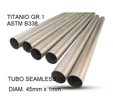 Pot echappement compatible avec Cafè Racer Cafè Racer 1-, Tubo titanio seamless D. 45mm X 1mm L.1000mm, 
